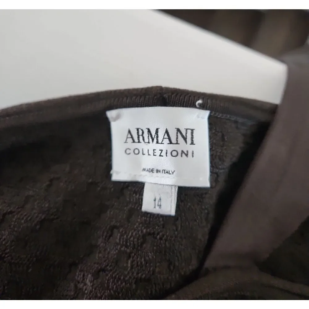 Armani Collezioni Brown Textured Tank Top Size 14